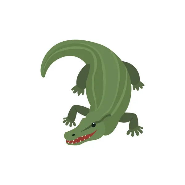 Timsah timsah emojisi sembolü simge vektör illüstrasyon hayvanı