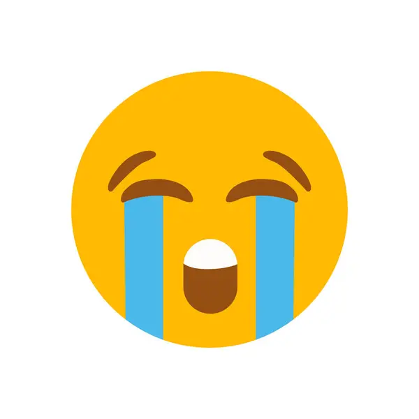Akan gözyaşlarıyla ağlayan surat emoji sembolü simge çizimi