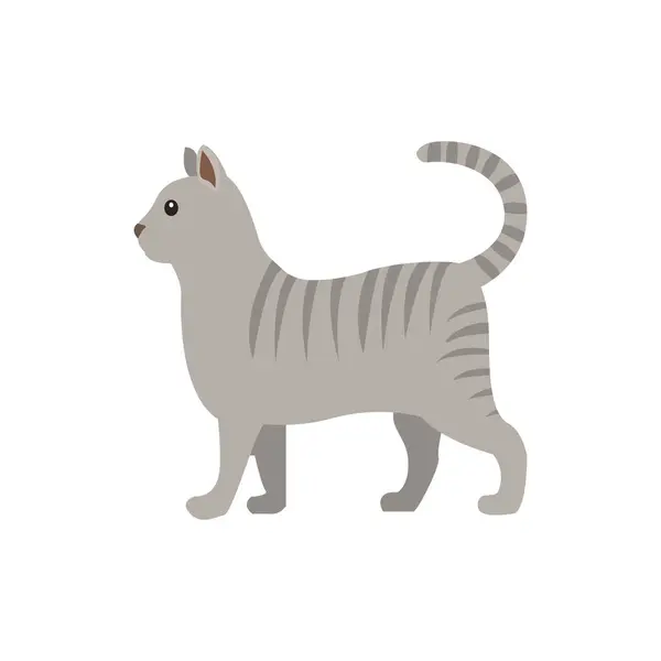 ayakta duran kedi hayvan emojisi sembolü simge vektör çizimi