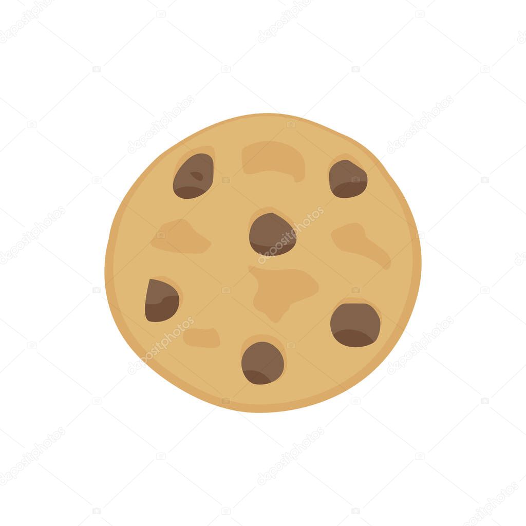 Chocolate chip cookie emoji symbol sign icon vector illustration