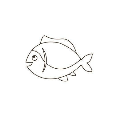 mavi balık emoji sembolü simge vektör çizimi