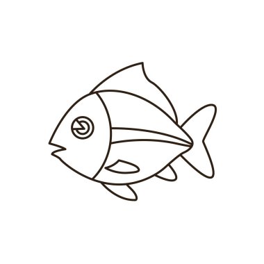 mavi balık emoji sembolü simge vektör çizimi