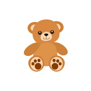 Oyuncak ayı emoji sembolü simge vektör çizimi bebek