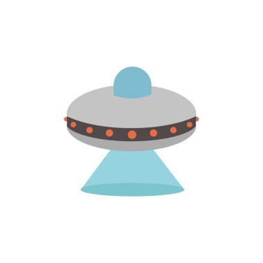 UFO uzaylı uçan daire emoji sembolü simge ikon vektör illüstrasyonu