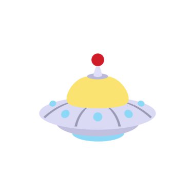 UFO uzaylı uçan daire emoji sembolü simge ikon vektör illüstrasyonu