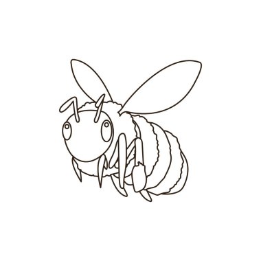 Arı emoji sembolü işaret simgesi vektör illüstrasyonu sevimli böcek balı