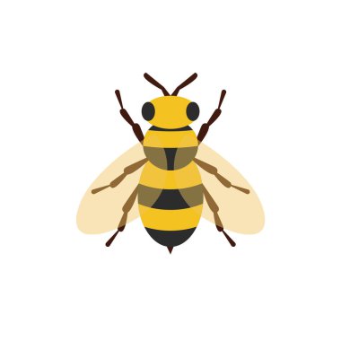 Arı emoji sembolü işaret simgesi vektör illüstrasyonu sevimli böcek balı