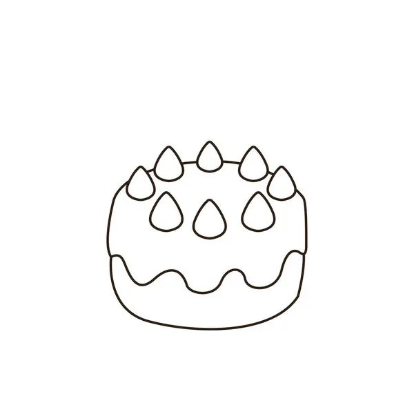 Doğum günü pastası çilekli pasta lezzetli tatlı tatlı tatlı emoji sembolü ikon vektör çizimi