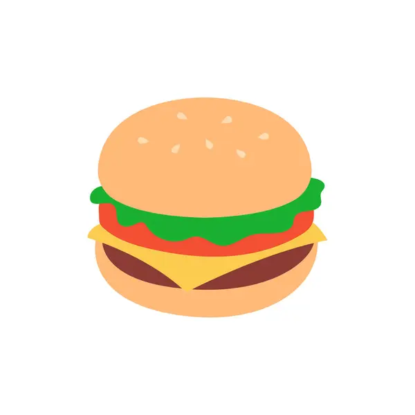 Hamburger hamburger fast food lezzetli emoji sembolü ikon vektör çizimi