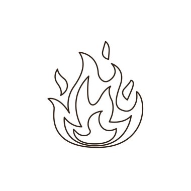 Ateş yanan şenlik ateşi emoji sembolü simge vektör çizimi izole düz