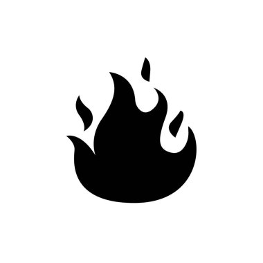 Ateş yanan şenlik ateşi emoji sembolü simge vektör çizimi izole düz