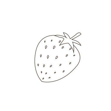 Çilekli emoji sembolü işaret simgesi vektör illüstrasyonu izole edilmiş düz dut