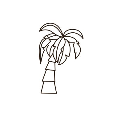 Hindistan cevizi palmiyesi emoji sembolü simge vektör çizimi izole edilmiş düz