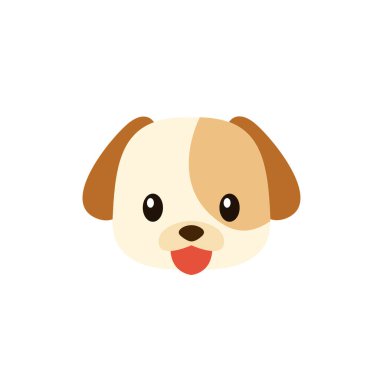 Yavru köpek şirin kafa emojisi sembolü simge vektör çizimi izole edilmiş.