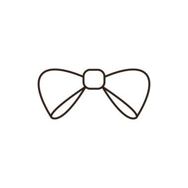 hediye yayı emoji sembolü simge çizimi izole edilmiş düz