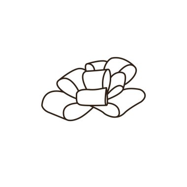 hediye yayı emoji sembolü simge çizimi izole edilmiş düz