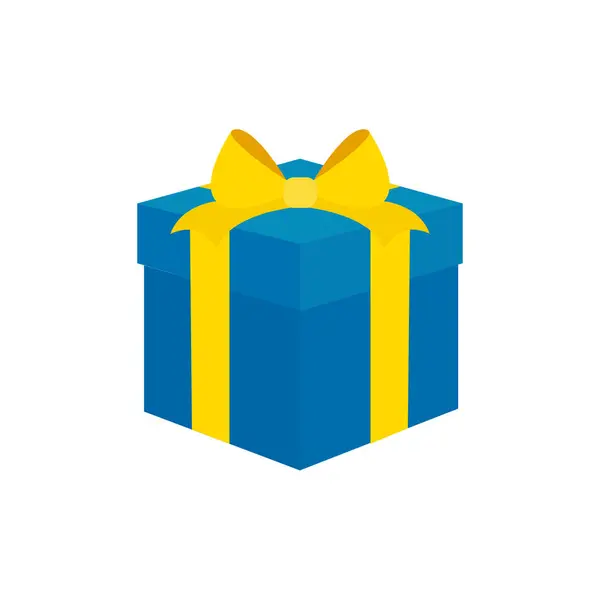 Hediye kutusu hediye hediyesi emoji sembolü simge vektör illüstrasyonu izole edilmiş düz