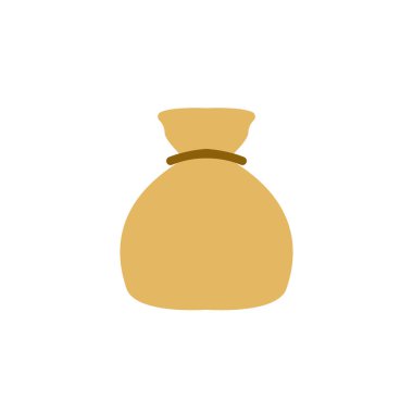 Para çantası çuval nakit para dolar para birimi emoji sembolü simge vektör çizimi izole düz