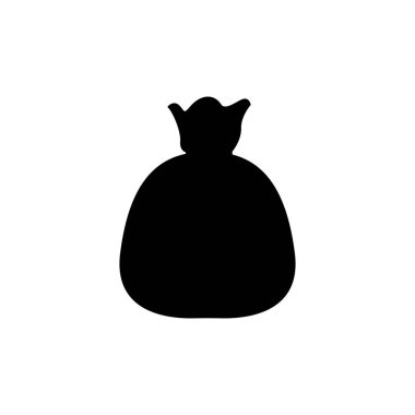 Para çantası çuval nakit para dolar para birimi emoji sembolü simge vektör çizimi izole düz