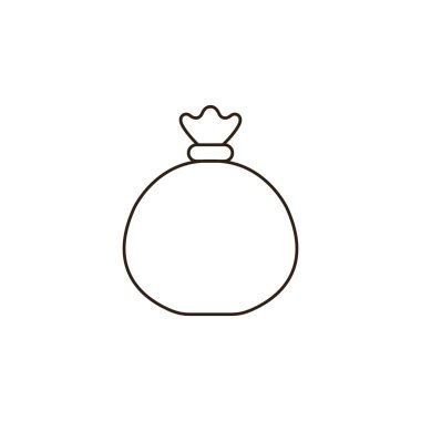 Para çantası çuval nakit para dolar para birimi emoji sembolü simge vektör çizimi izole düz