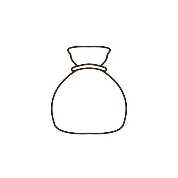 Para çantası çuval nakit para dolar para birimi emoji sembolü simge vektör çizimi izole düz