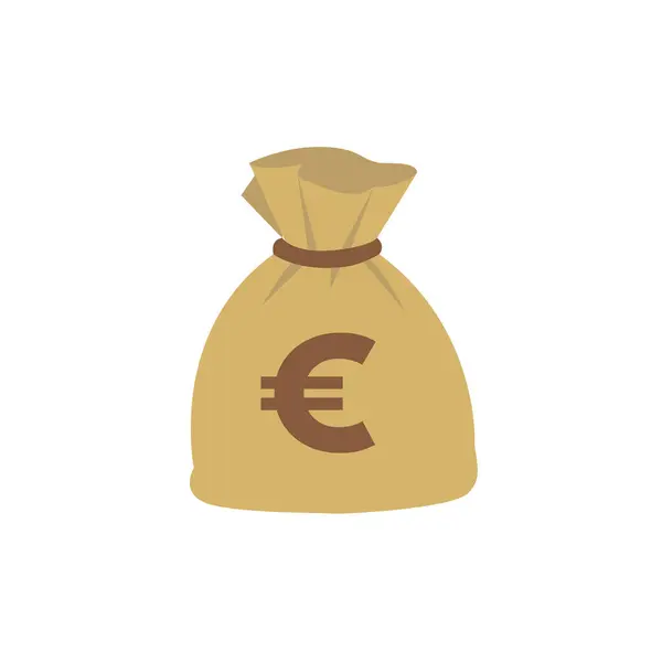 Para çantası çuval para Euro eur para birimi emoji sembolü simge illüstrasyonu izole edildi