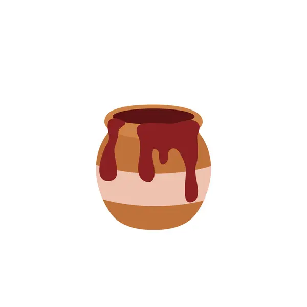 Böğürtlen reçeli emoji sembolü simgesi ikon vektör çizimi izole edilmiş düz çömlek