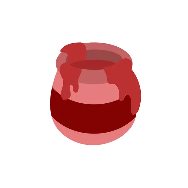 Böğürtlen reçeli emoji sembolü simgesi ikon vektör çizimi izole edilmiş düz çömlek