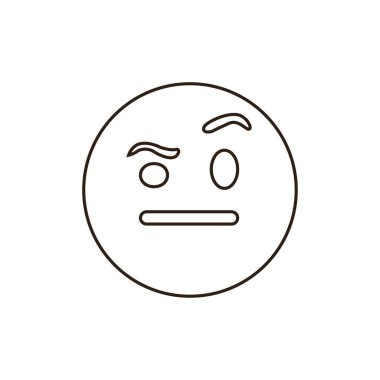 Kalkmış Kaşlı emoji vektör sembolü simgesi simgesiyle yüz