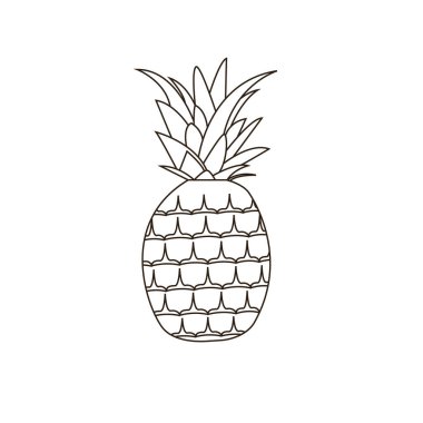 Ananas ananas vektör besin sembolü taze meyve illüstrasyonu yaz emojisi