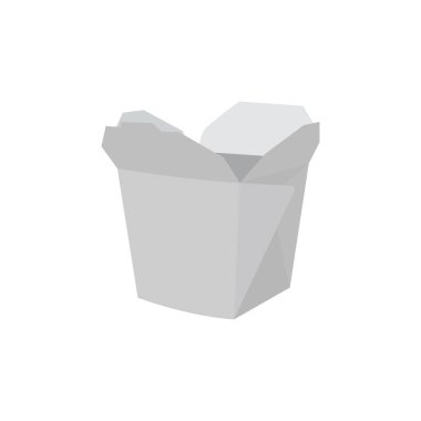 Paket Paket Paket Paketi, beyaz emoji sembolü, sembol sembolü, izole edilmiş daire, paket paket Çin yemeği.