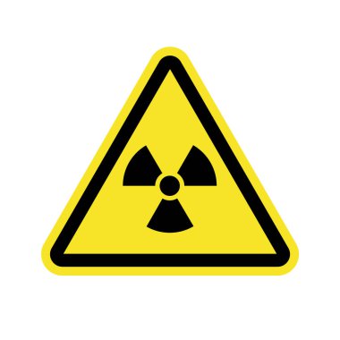 Radyoaktif sembol vektörü emoji sembolü işaret simgesi gösterimi izole edilmiş düz tehlike uyarısı