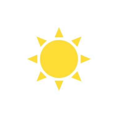Güneş emoji vektörü emoji sembolü simgesi simge çizimi izole edilmiş düz hava güneşli