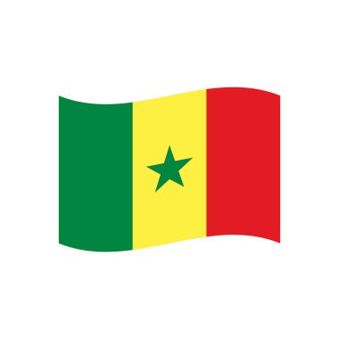 Senegal emoji sembolü işaret simgesi gösterimi izole edilmiş düz dalga pankartı 