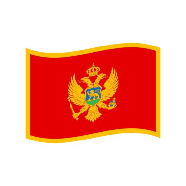 Karadağ 'ın emoji sembolü simgesi simge illüstrasyonunun izole edilmiş düz dalga pankartı 