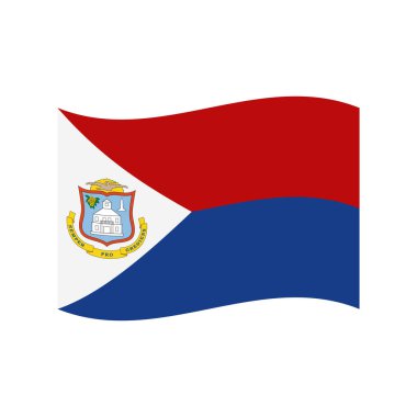 Sint Maarten emoji sembolü simgesi simge vektör illüstrasyonu izole edilmiş düz dalga pankartı 