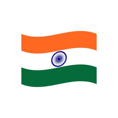 Hindistan 'ın bayrağı emoji sembolü işaret simgesi temsili izole edilmiş düz dalga pankartı 