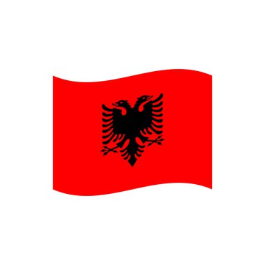 Arnavutluk 'un bayrağı emoji sembolü simge taşıyıcı illüstrasyonunu izole etti 