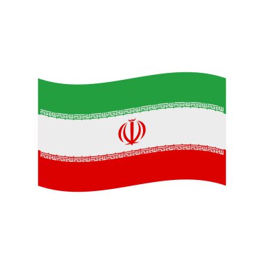 İran emoji sembolü simge simgesi simgesi çizimi izole edilmiş düz dalga pankartı 