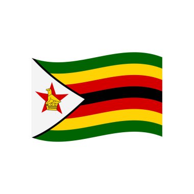 Zimbabwe emoji sembolü işareti simge vektör illüstrasyonu izole edilmiş düz dalga pankartı 