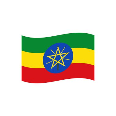 Etiyopya emoji sembolü işareti simge temsili izole edilmiş düz dalga pankartı 