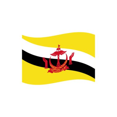 Brunei emoji sembolü simge simgesi simgesi çizimi izole edilmiş düz dalga pankartı 
