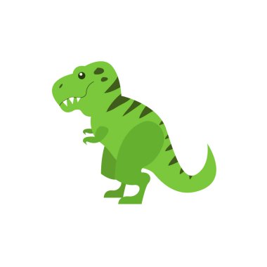 t-rex tyrannosaurus rex dinozor emoji sembolü simge çizimi izole edilmiş düz
