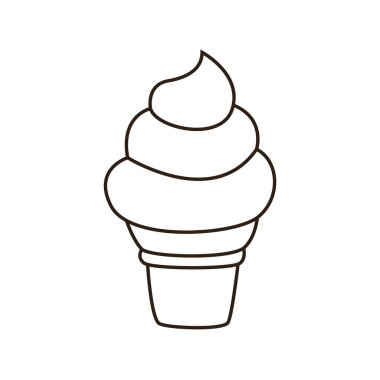 dondurma külahı emoji sembolü simge vektör çizimi izole edilmiş düz