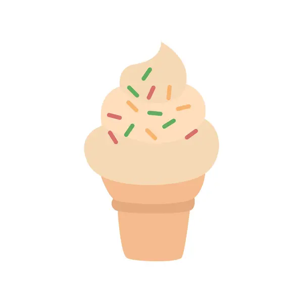 dondurma külahı emoji sembolü simge vektör çizimi izole edilmiş düz