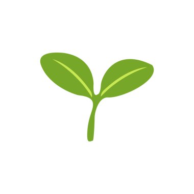 Bitki tohumu yaprağı filizi emoji sembolü simge vektör çizimi izole edilmiş düz