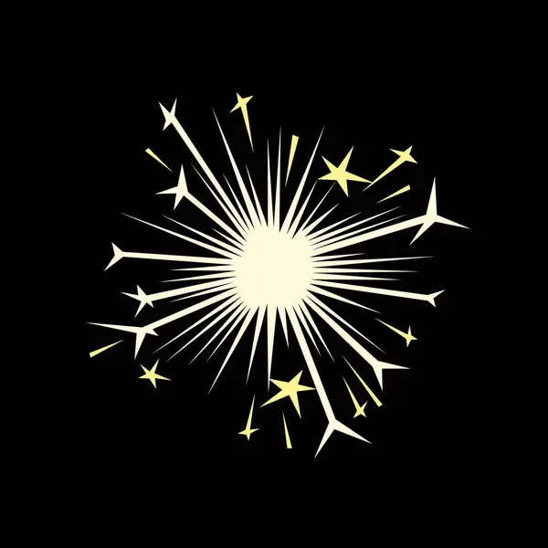 Havai fişek kıvılcımlı yeni yıl partisi emoji sembolü simge vektör çizimi izole edildi