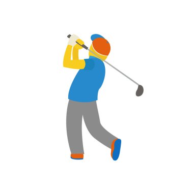 Golfçü kişi emoji sembolü simgesi simge çizimi izole edildi