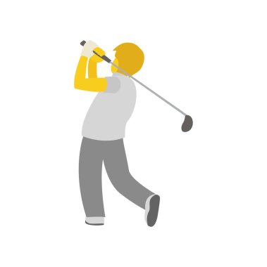 Golfçü kişi emoji sembolü simgesi simge çizimi izole edildi