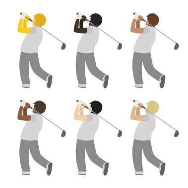 Golfçü kişi emoji sembolü simgesi simge çizimi izole edildi